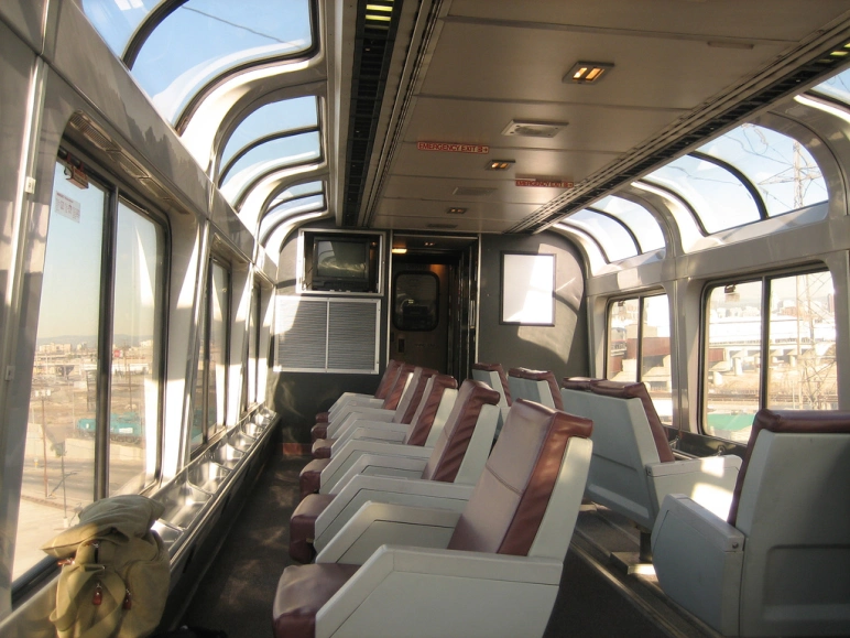 Amtrak observation car on the palmento