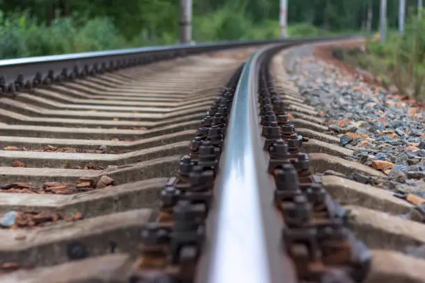 scenic photo railroad train tracks