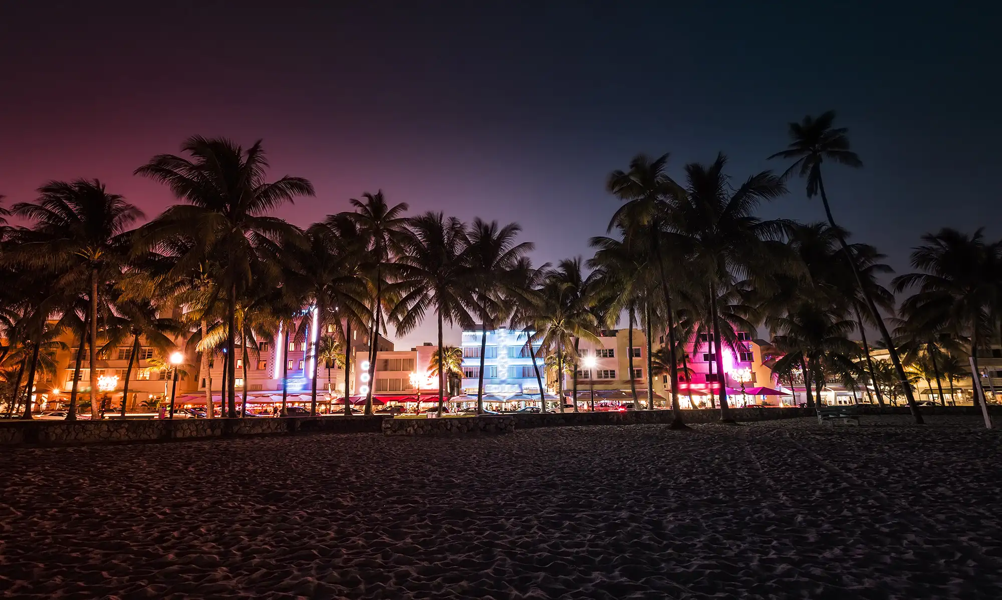 miami beach at night