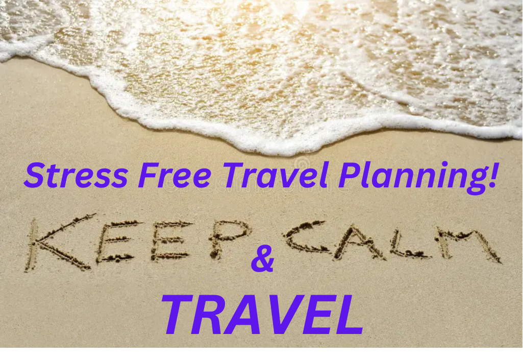 Stress free travel planning picture of wave on beach with words in sand keep calm and stress free travel planning keep calm and travel